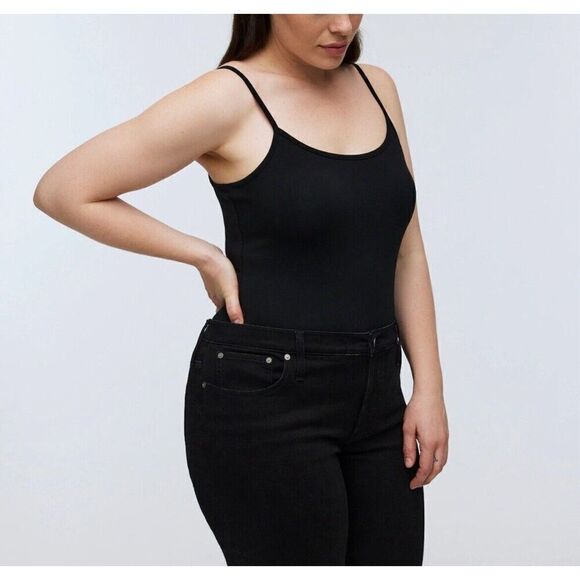 MADEWELL Bodysuit Womens Small Solid Black Tank Thong NEW Scoop Stretch NO414 - Picture 14 of 15